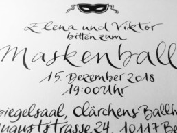 Einladungen der Kalligraphin und Schönschreiberin Charlotte von Wrede